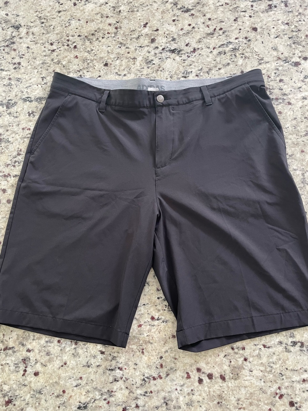 adidas Men's Black Flat-Front Performance Shorts